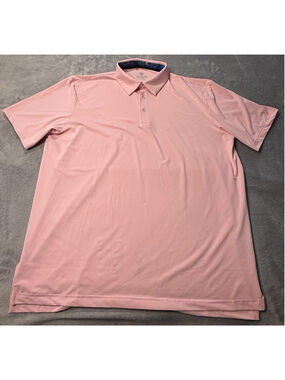 Scales Offshore Men's Core Golf Polo Pink 4-way Stretch UV 50+ X-Large